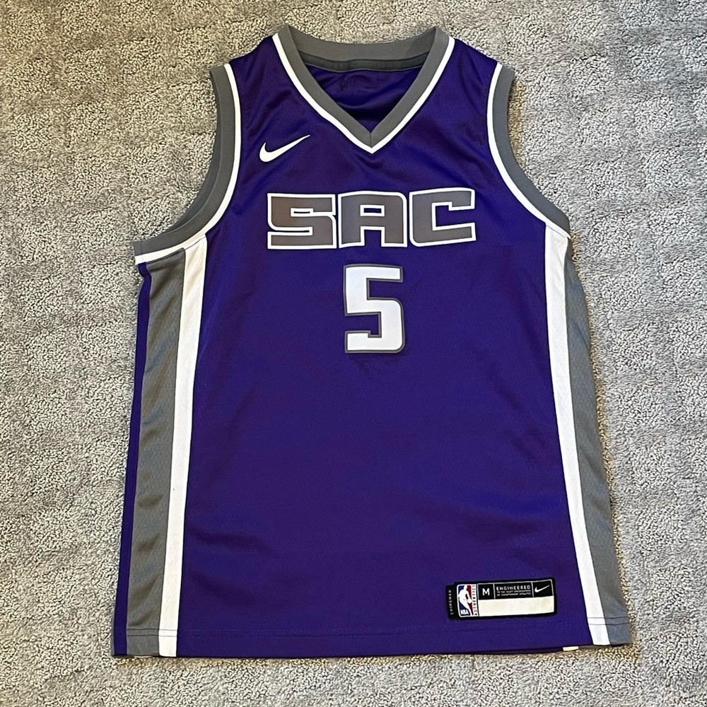 NBA youth  Sacramento Kings Purple and Gray Fox #5 Basketball Jersey